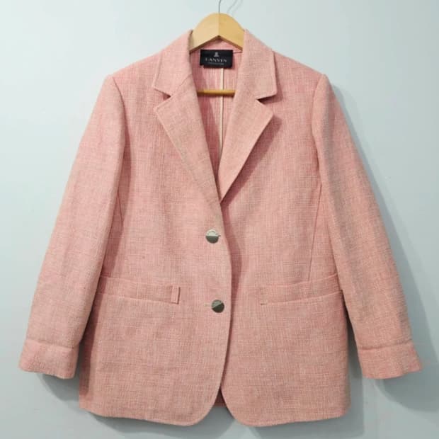 LANVIN 랑방 핑크 트위드 자켓 ~55