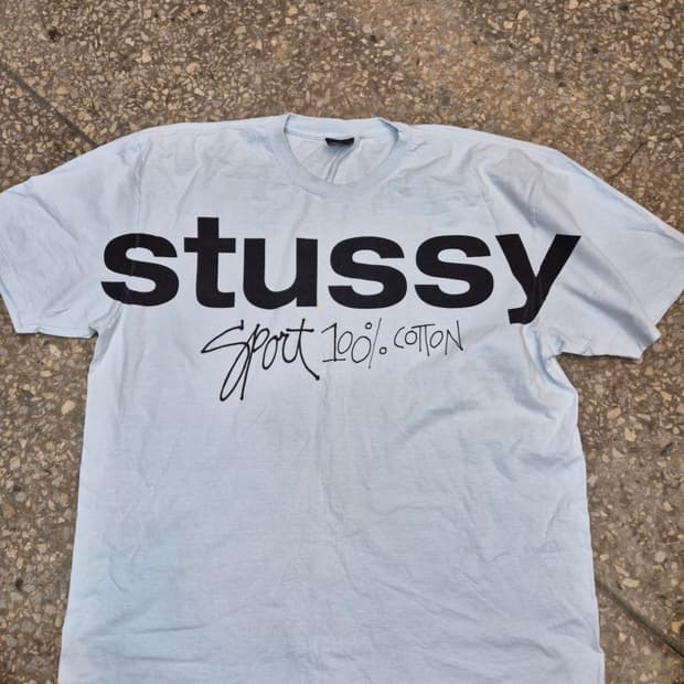 스투시(Stussy) 100% 피그먼트 다이 드 티셔츠 스카이