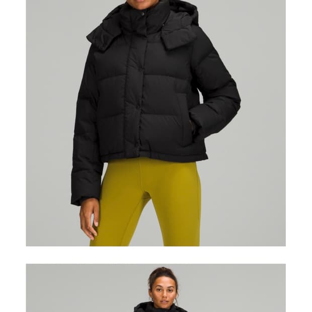 (새상품) 룰루레몬 원더퍼프 600 크롭 재킷 블랙