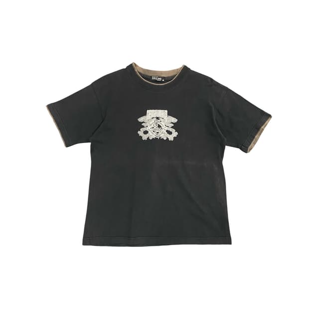 Collins 재패니즈 프린팅 디테일 레이어드 반팔 티셔츠