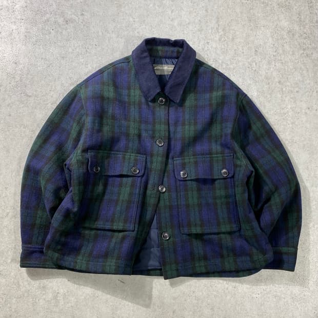 [XL] Eddie Bauer 에디바우어 블랙와치 울 체크 자켓