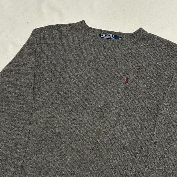 80 폴로랄프로렌 램스울 그레이 니트