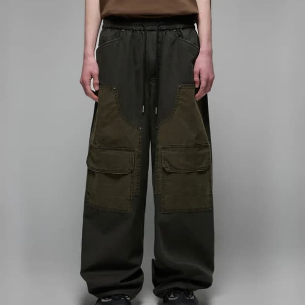 헤더헬렌 더블 패치 와이드 팬츠