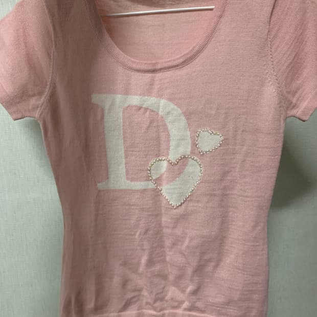 디어프린세스 핑크 니트 반팔