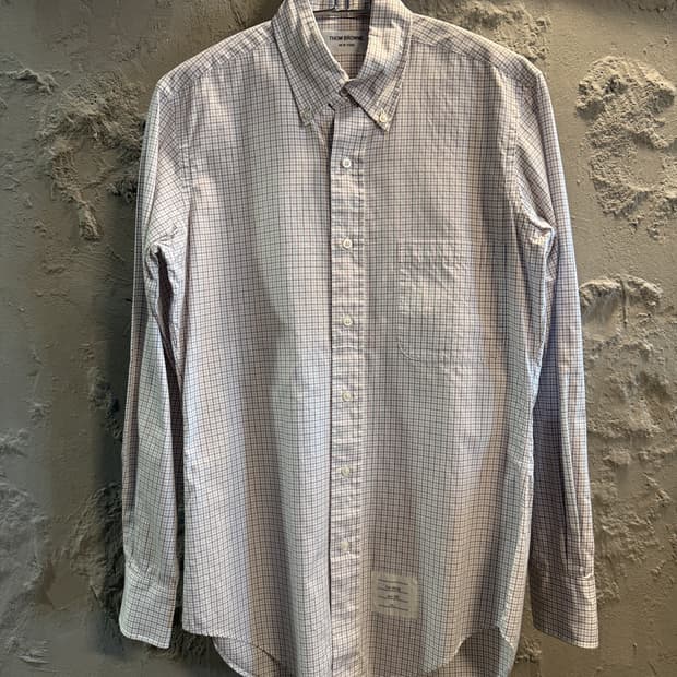 톰 브라운 체크 버튼다운 셔츠 화이트 1(S)