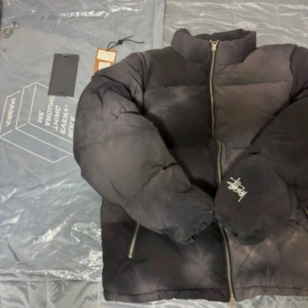 스투시 리사이클 나일론 다운 퍼퍼 빈티지 블랙 m