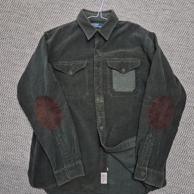 90s 빈티지 폴로 랄프로렌 코듀로이 셔츠 그린 L