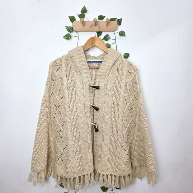 토글 버튼 케이프 가디건