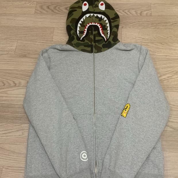 BAPE 베이프 샤크 후드 그레이 카모 PONR
