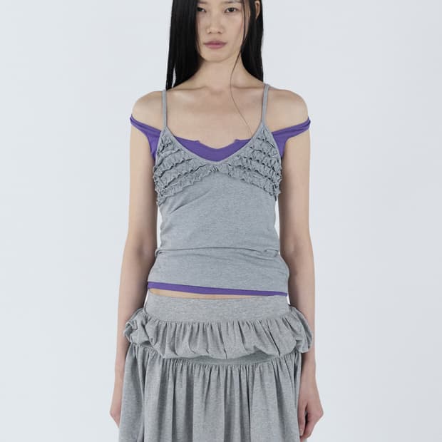 세릭 Frill Bustier Sleeveless _ Gray