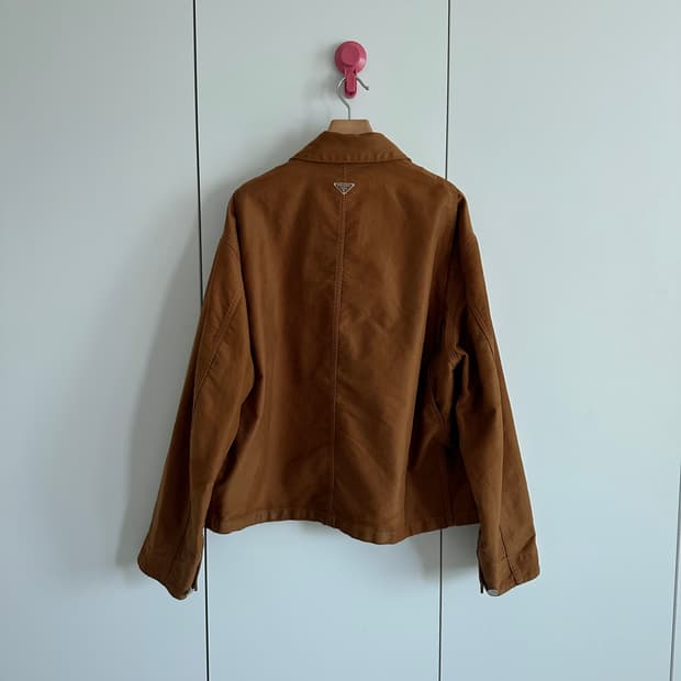 프라다 라프시몬스 24fw 몰스킨 올드이펙트 워크자켓