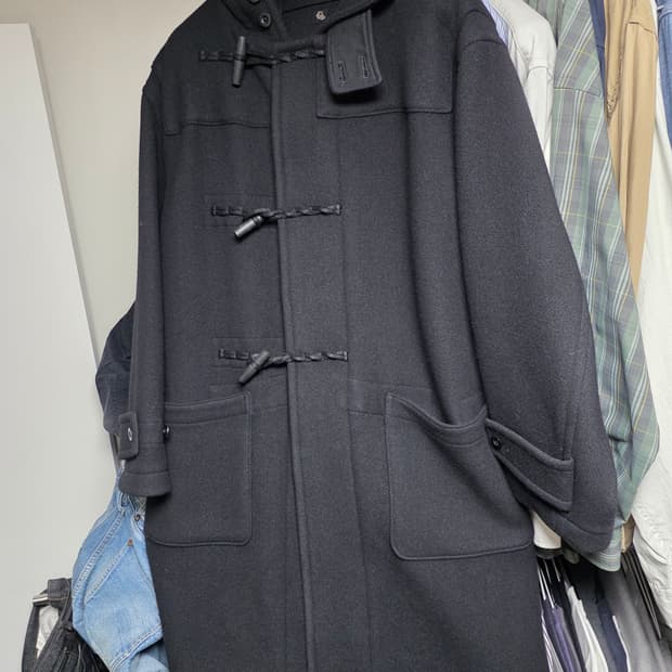 캡틴선샤인 캐시미어 울 블랙 더플 코트 38사이즈