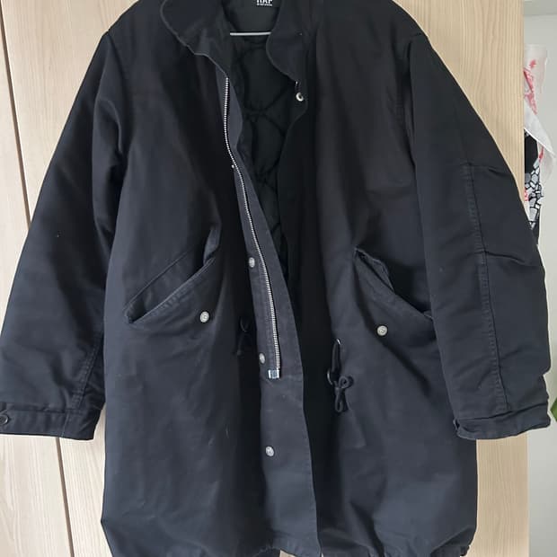 RAF SIMONS 블랙 야상 코트