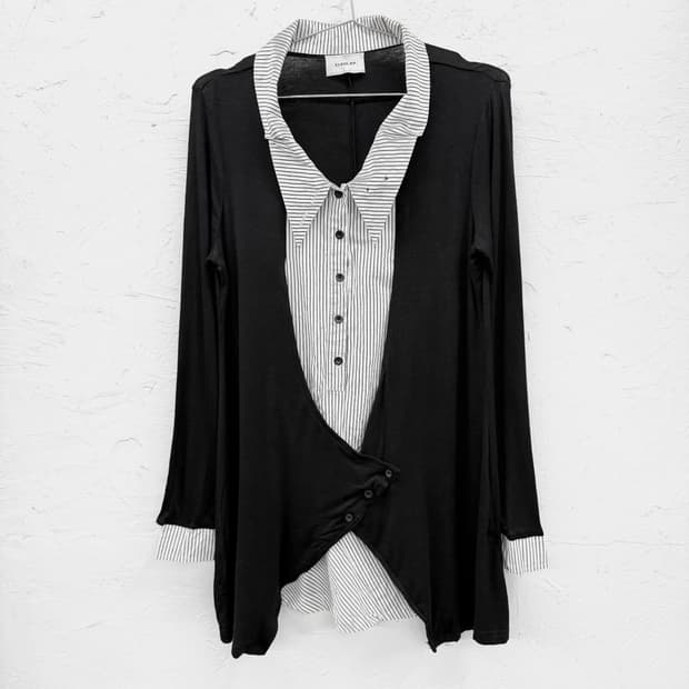 close up 셔츠 레이어드 탑