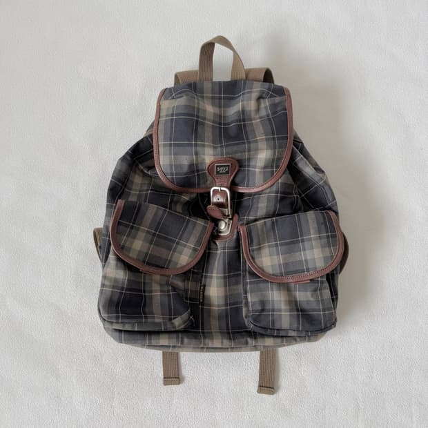 Pre owned 체크 백팩