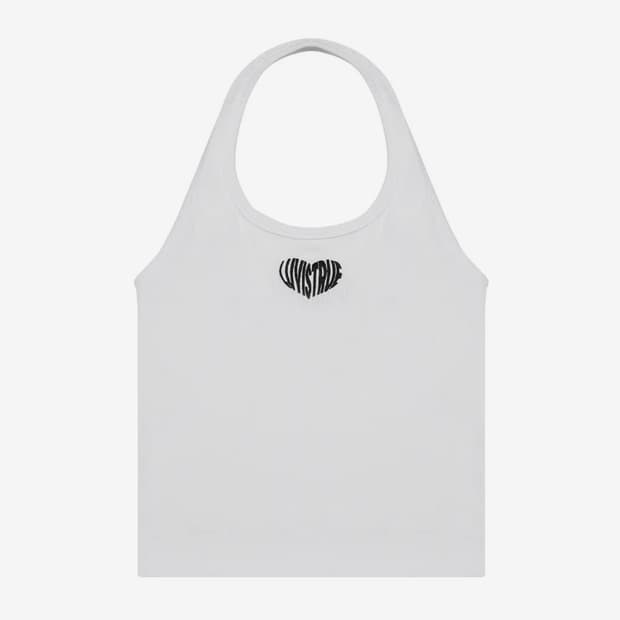 러브이즈트루 SU LOGO HALTER NECK TOP