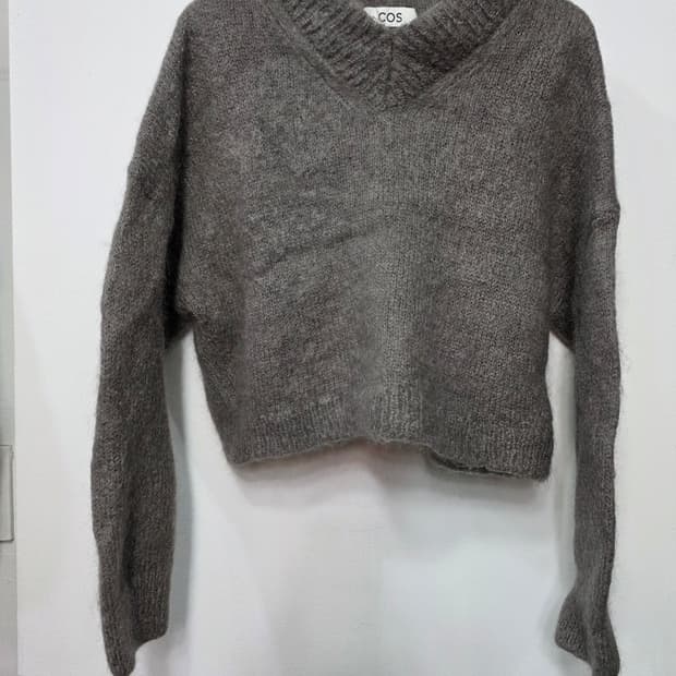 코스 여성 모헤어 크롭 니트