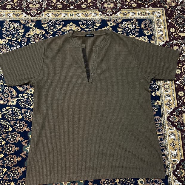 vintage 헨리넥 골지 티셔츠