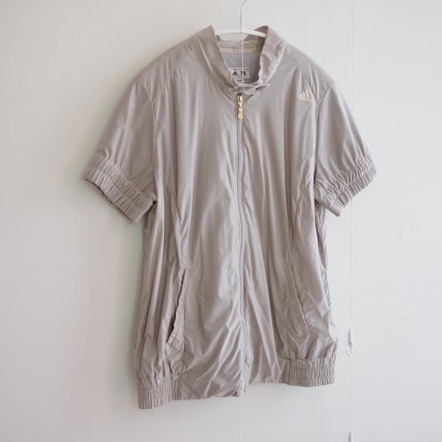 Adidas ash grey shirred-cuff track top