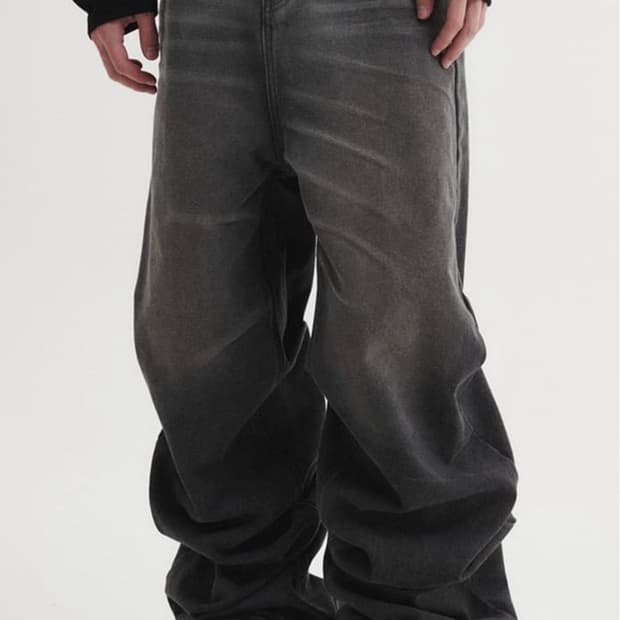 (Xl)dnsr 오버랩 데님 팬츠 블랙