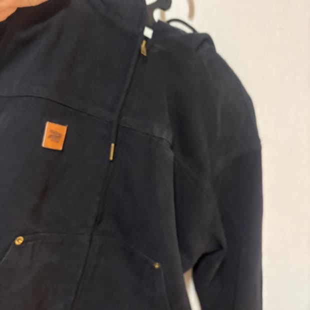 빈티지 워싱 캔버스 워크 후드 집업 