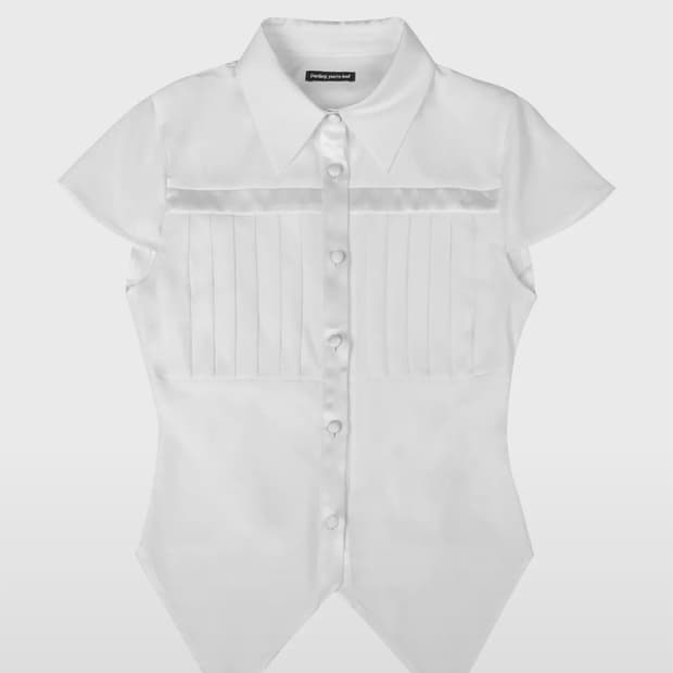 달링유어배드 Cross Pleated Shirt 셔츠