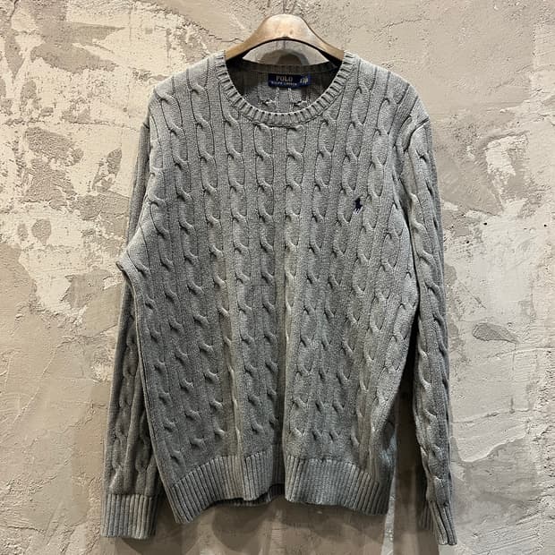 (XL) 폴로 랄프로렌 케이블 니트 그레이