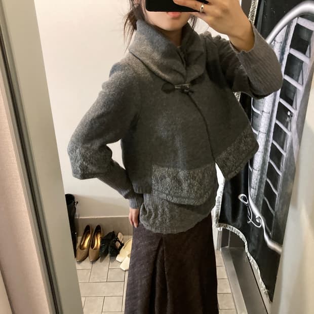 플라워 레이스 7부 떡볶이 가디건