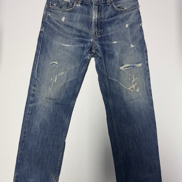 리바이스 505 빈티지 스크래치 워싱 데님팬츠 33.8인치