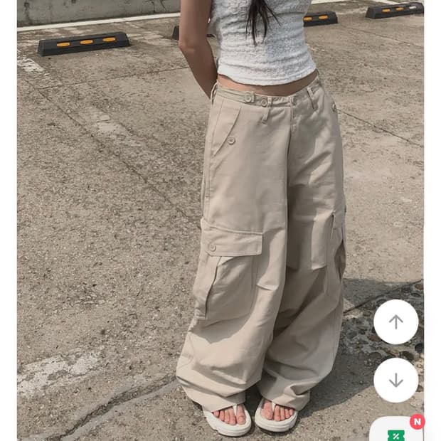 애니원모어 카고팬츠 베이지 M