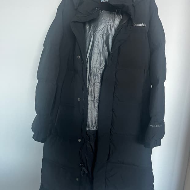 유니 후드 롱패딩 자켓_블랙