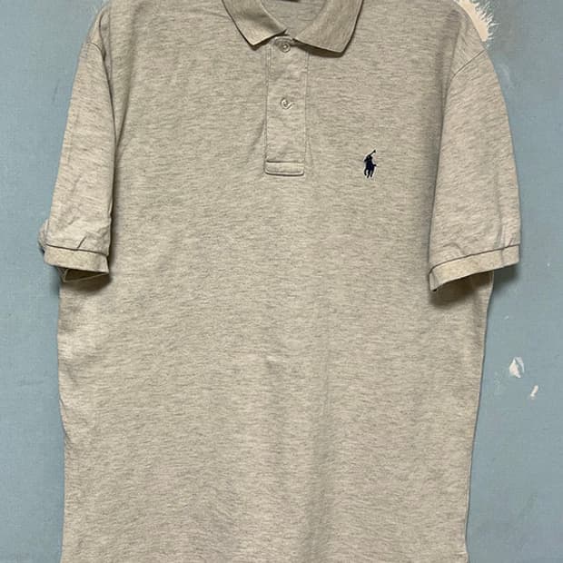 POLO 폴로 남자 반팔 카라티 피케셔츠 오트밀 캐주얼 솔리드 L 100