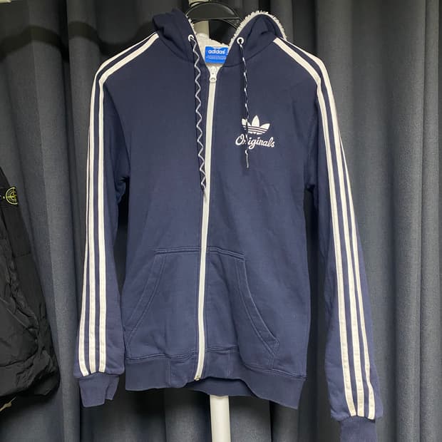 아디다스 오리지널 쉐르파 후드집업 네이비 85