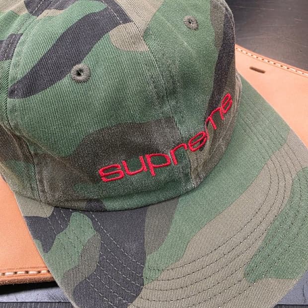Supreme Compact logo 6패널 카모 Cap