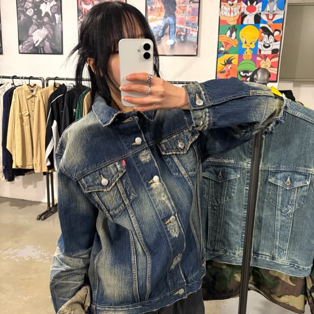 리바이스 워시드 데님자켓