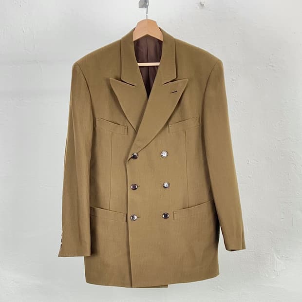 장 폴 고티에 00s 다크 베이지 더블 브레스티드 테일러드 자켓