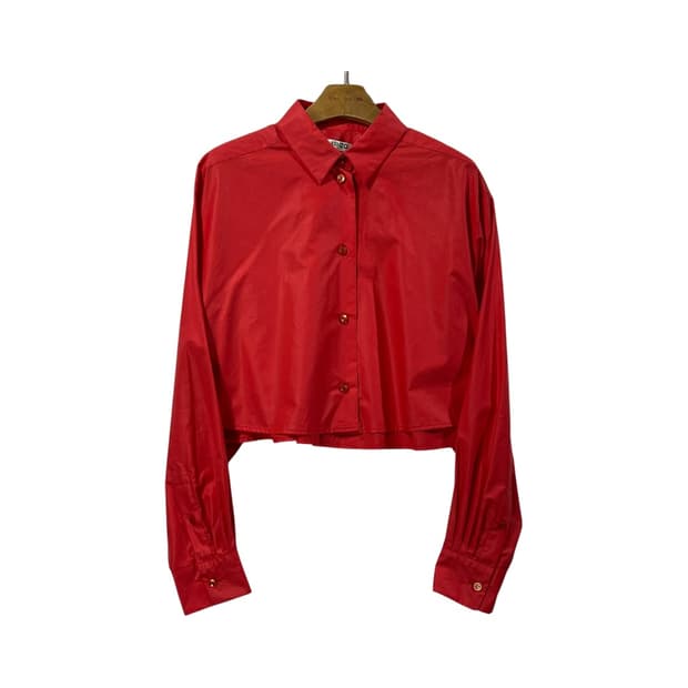 [KENZO] 겐조 14S 레드 크롭 블라우스 셔츠  