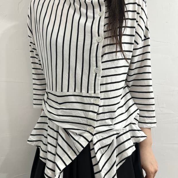 kawa okada stripe design cardigan