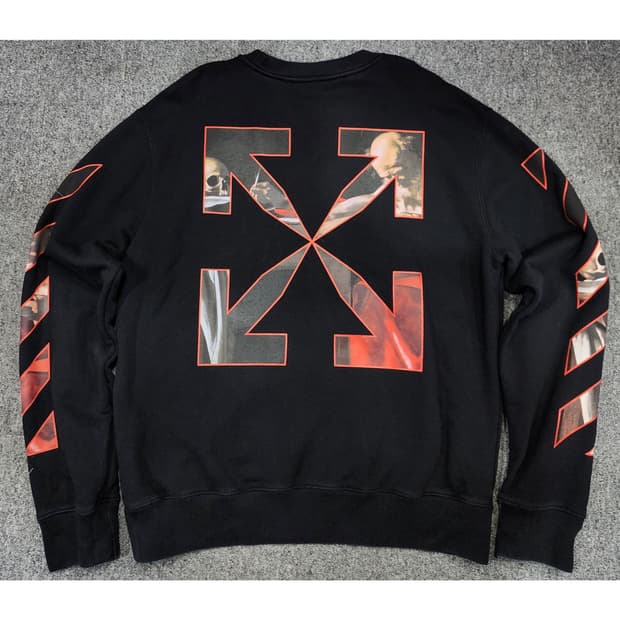 오프화이트 카라바지오 애로우 크루넥 맨투맨 XL