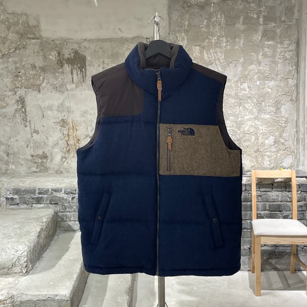 노스페이스 네이비 구스 다운 푸퍼 베스트