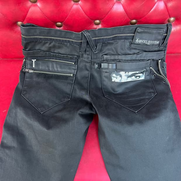 Lovelessism 지퍼 본디지 블랙 코티드 진