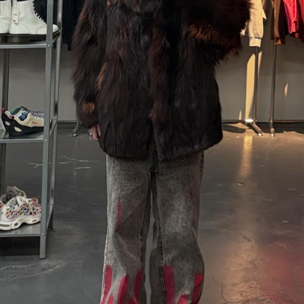 사가폭스 혼합 브라운 퍼 자켓 A3442