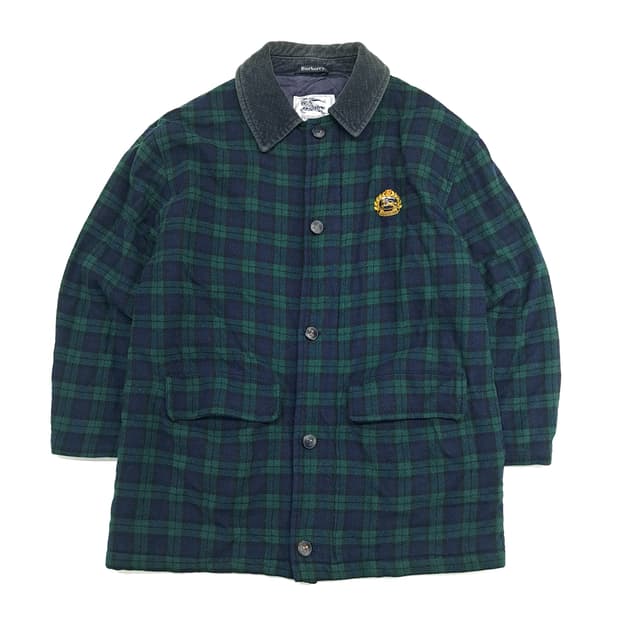 CN710W M 버버리 클래식 블랙워치 타탄체크 퀄팅 울 자켓