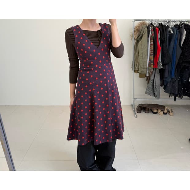 빈티지 도트 원피스