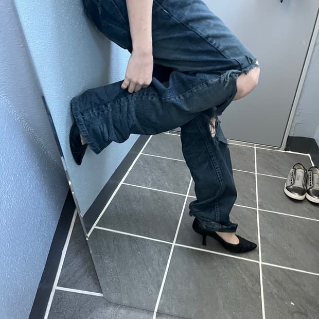 Vintage 디스트로이드 데님 팬츠