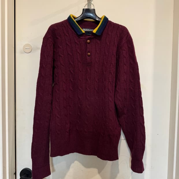 80‘s 빈티지 폴로랄프로렌 울 카라 니트 