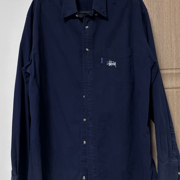 스투시 아카이브 다크네이비 긴팔셔츠 