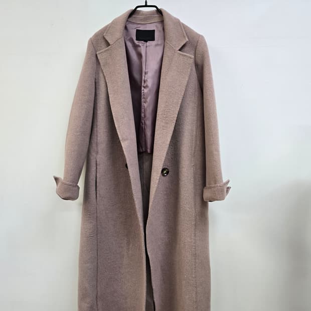 보브 캐시미어 블랜딩 오픈형 롱코트