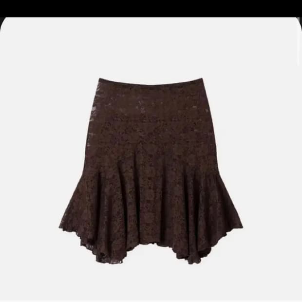 earthjigu see through skirt 브라운