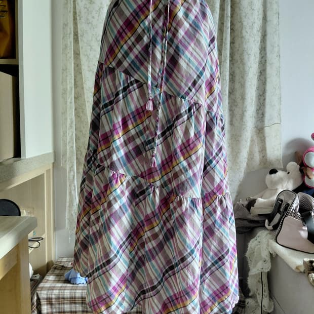 [빈티지] 써스데이아일랜드 체크 캉캉 롱 스커트 모리걸